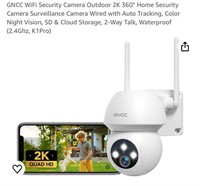 GNCC WiFi Security Camera Outdoor 2K