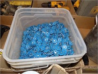 BOX OF NAILS WITH PLASTIC HEADS