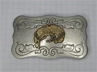 Nickel Silver Bucking Bronco Belt Buckle Hallmark