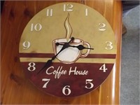 "Coffee House" Battery Clock -- 12" Diameter