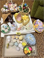 Easter Decor Lot with Vintage Candy Boxes & More