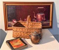Primitive Pot, Painting & Basket