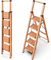 5 Step Ladder  Foldable  Aluminum  330lbs