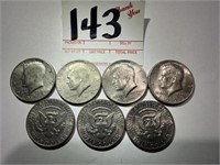 7 - 1973 Kennedy Half Dollar Coins
