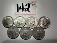 7 - 1972 Kennedy Half Dollar Coins