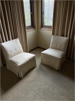Pair Matching White Chairs