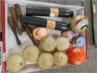 Vintage baby toys - 5 power telescope - 4 wooden