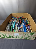 Large Box Lot of Pens & Markers