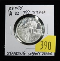 Standing Liberty 1/4 Troy oz. .999 silver Apmex