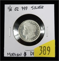 Morgan dollar design 1/4 Troy oz. .999 silver