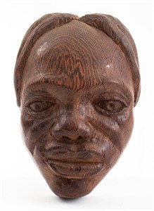 Carved Wooden Head of an African Woman