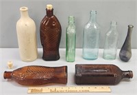 Glass & Stoneware Advertising Bottles Lot