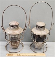 2 Adlake Kerosene Oil Lanterns Railroad Interest