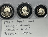 Of) 1977-s proof coins  Washington Quarter,