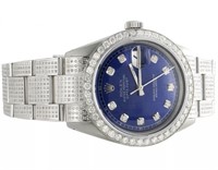 Rolex Men Datejust Diamond Watch 5 Cts