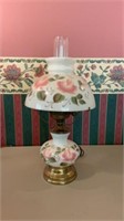 Vintage Desk Lamp Floral White Milkglass