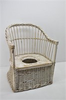 Shabby Chic  Child's Wicker Potty Chair