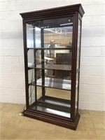 Lighted, Mirrored Back Curio Cabinet
