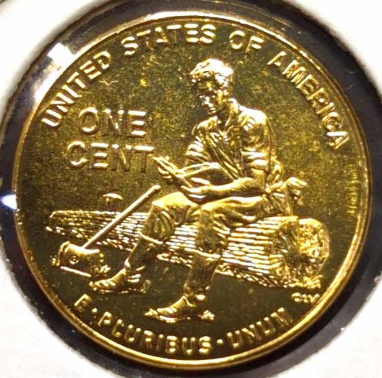 24k gold-plated 2009 Lincoln birth year Lincoln