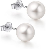 Elegant 18k Gold-pl. 12mm Pearl Earrings