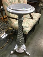 TALL SILVER COLORED PLANT STAND