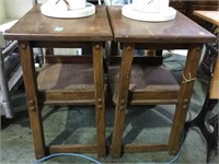 PAIR OF WOOD SIDE TABLES