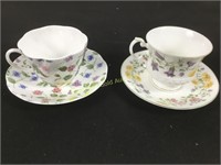 Two Beautiful Cups with Saucers