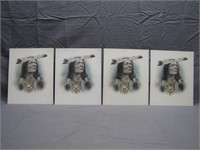 4 Vintage Native American Art Prints