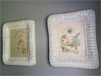 2 Wicker Framed Pictures