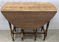 Small Wood Table with Folding Leaves, damage as