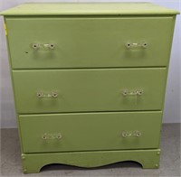Bright Green 3 Drawer Dresser with Clear