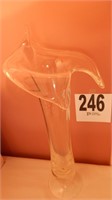 JACK IN THE PULPIT CLEAR GLASS VASE 18 IN
