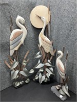 Heron Wall Art & Statue 
Wall Art Height 40”. &