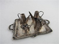 Miniature Tea set Sterling - Tray not sterling