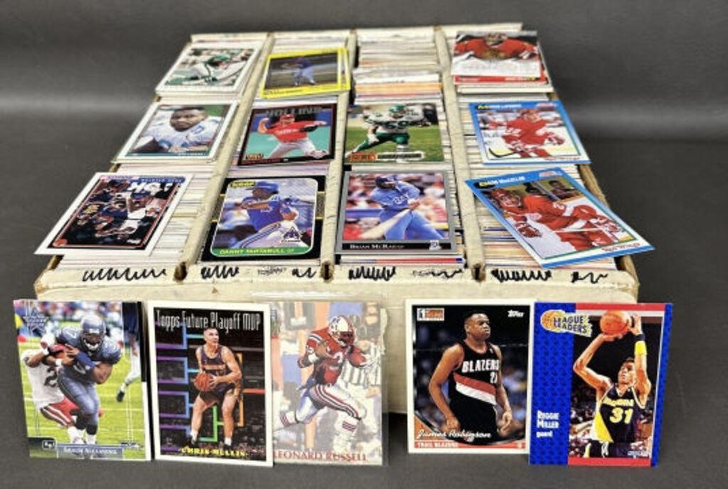 Box of Sports Trading Cards