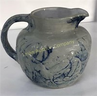 Nice Molded Relief Blue /Grey Pitcher