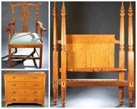 3 Piece Maple Bed Set, 19th century.