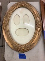 Vintage convex glass picture frame