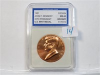 1981 John F Kennedy Bronze Medal MS 65