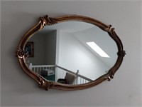 Fancy Gold Framed Oval Mirror