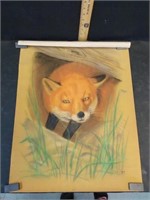 CHALK ON VELVET ART FOX
