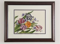 Hand Crafted Needle Point Tulip Artwork