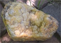 Yellow-Gold Cut Geode Stone 8" at Widest