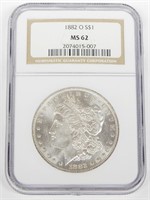 1882-O MORGAN DOLLAR - NGC MS62