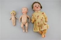 3 Vintage Antique Dolls