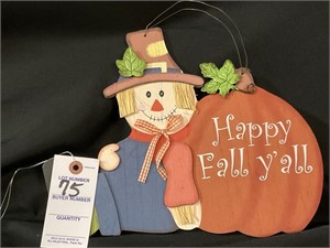 12" WOODEN FALL SCARECROW SIGN