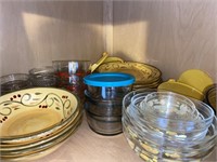 Matching dinner plates and bowls, mixing bowls