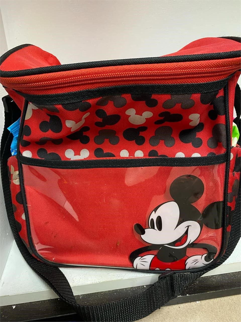 Disney Mickey Mouse Print Red Mid Sized Diaper Bag