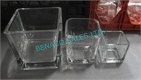 LOT, 2 BINS OF ASST GLASS CANDLE HOLDERS