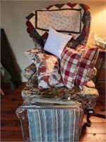 Pillows. Chair Cushions.  Quilted table/dresser